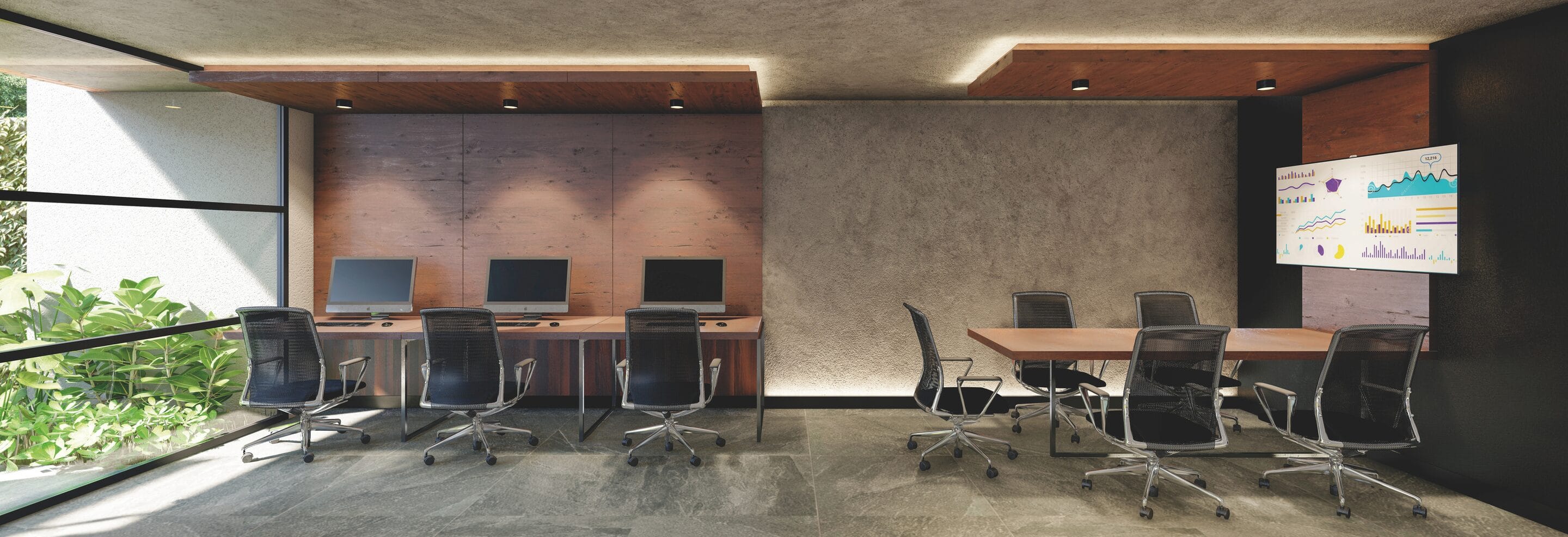 Render del coworking de Sol City